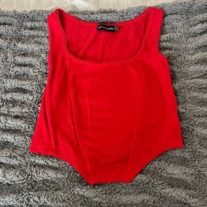 Red corset top
